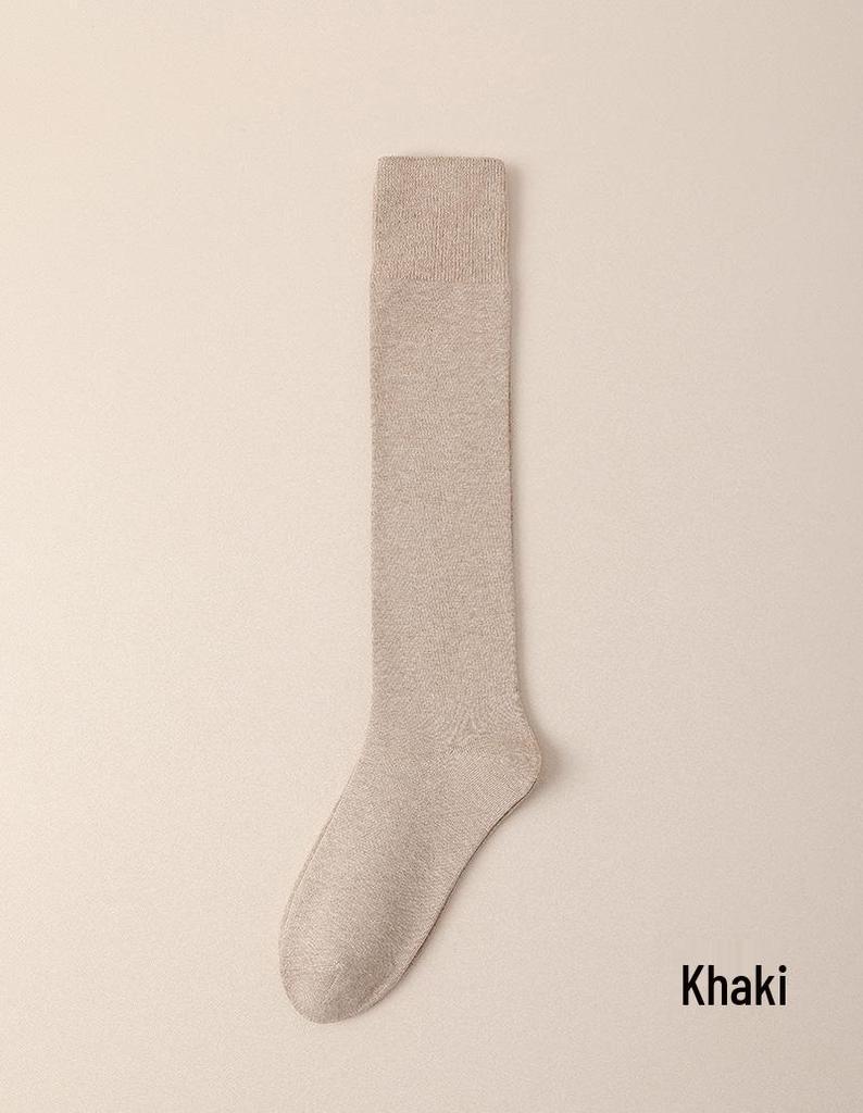 Clearance: Cute Slimming Chocolate Ribbed Cotton Calf Socks - Autumn/Winter Versatile