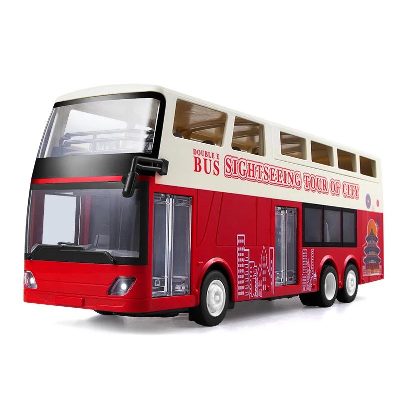 Double E E640 RC Bus Remote Control Double-Decker Sightseeing 1:18 RC Car 2 Speed Electronic Vehicles Opening Door Sound Light