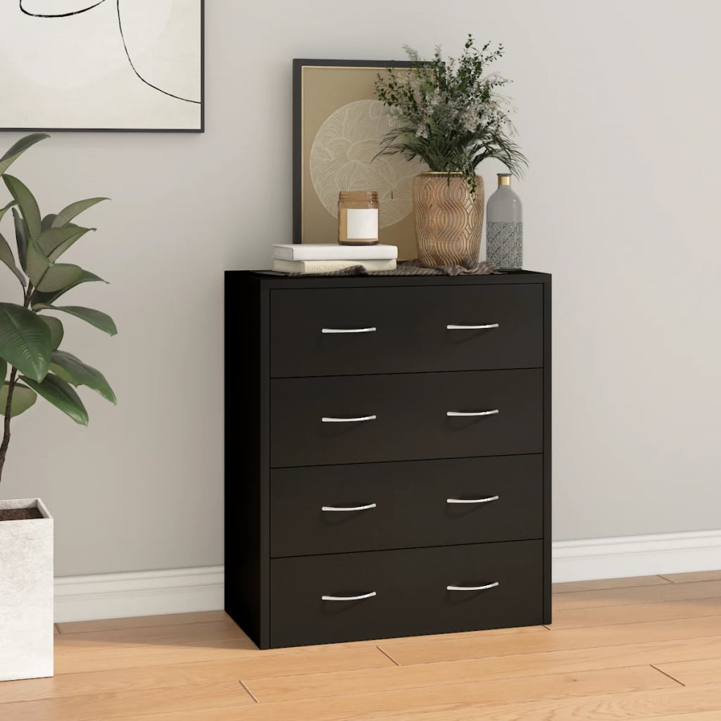 4 Drawer Chest of Drawers 60*30.5*71 cm Black