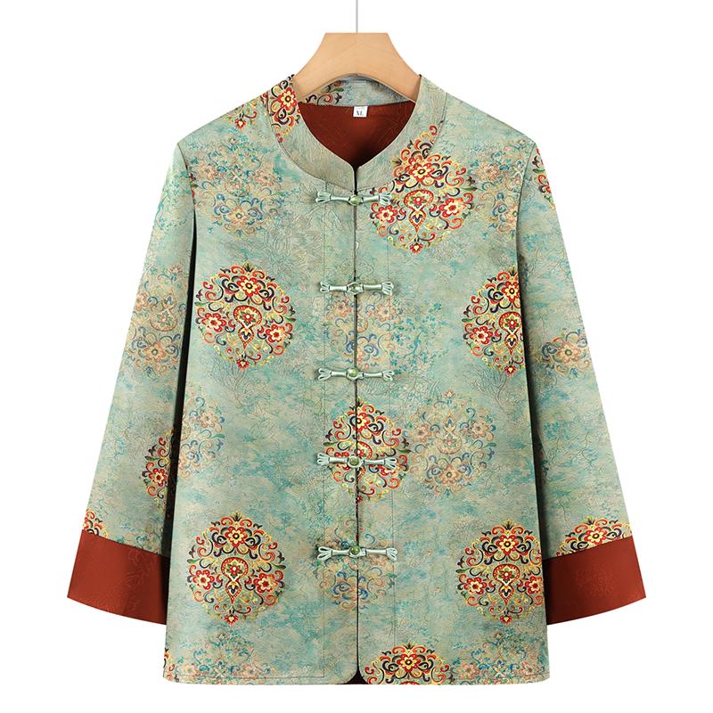

Cool Summer Chinese Style Grandma Shirt with Frog Buttons - Women s Lightweight Tang Suit Top 2XL (Recomm. 105-120 catty)