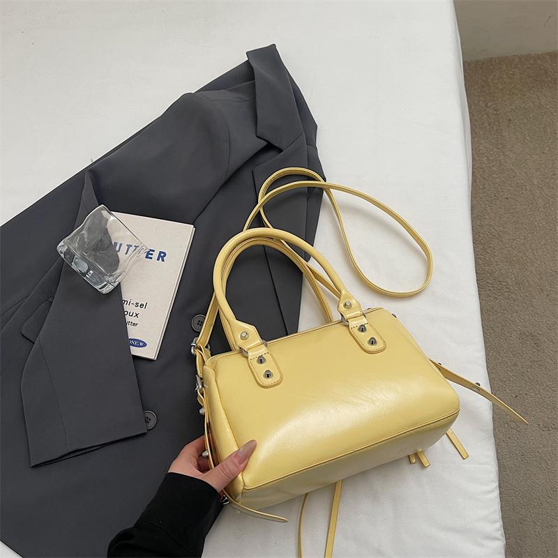 Borsa a Spalla Grande Capacità Monocolore Vintage