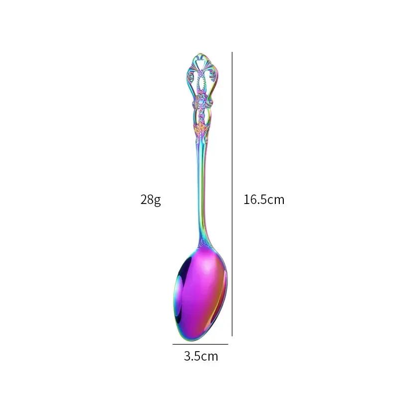 European Style Stainless Steel 4pcs Dinnerware Set - Retro Hollow Design Gold Spoon, Fork and Royal Steak Knife for Home Decor