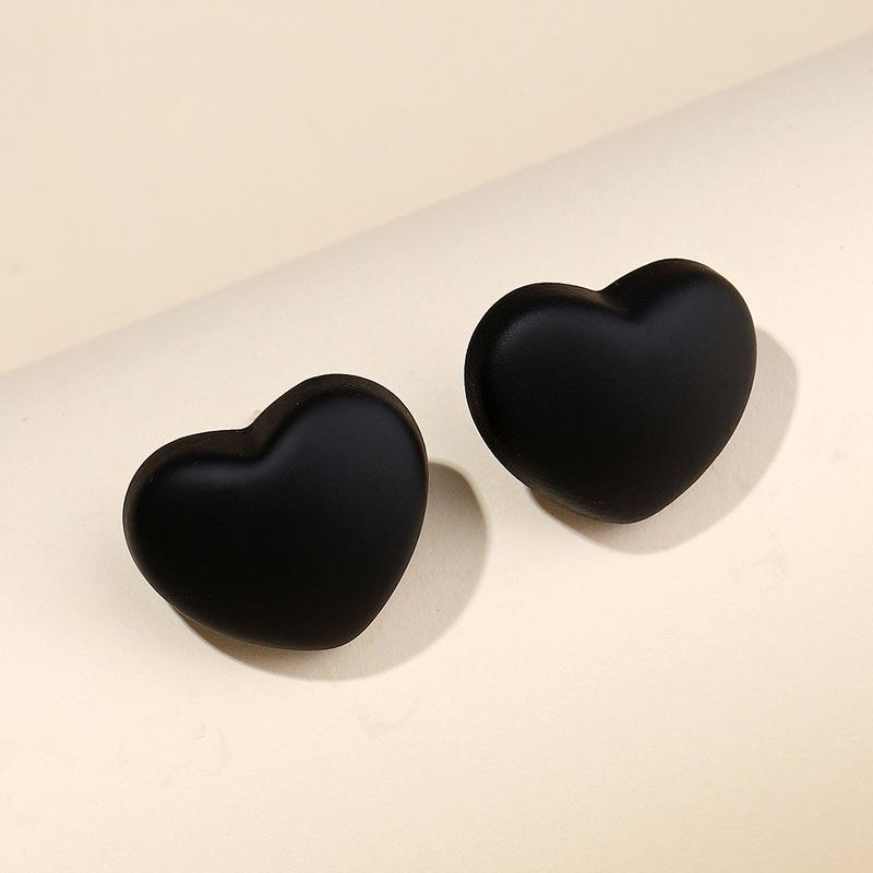 Colorful Heart Stud Earrings - Cute and Fresh Jewelry for Women