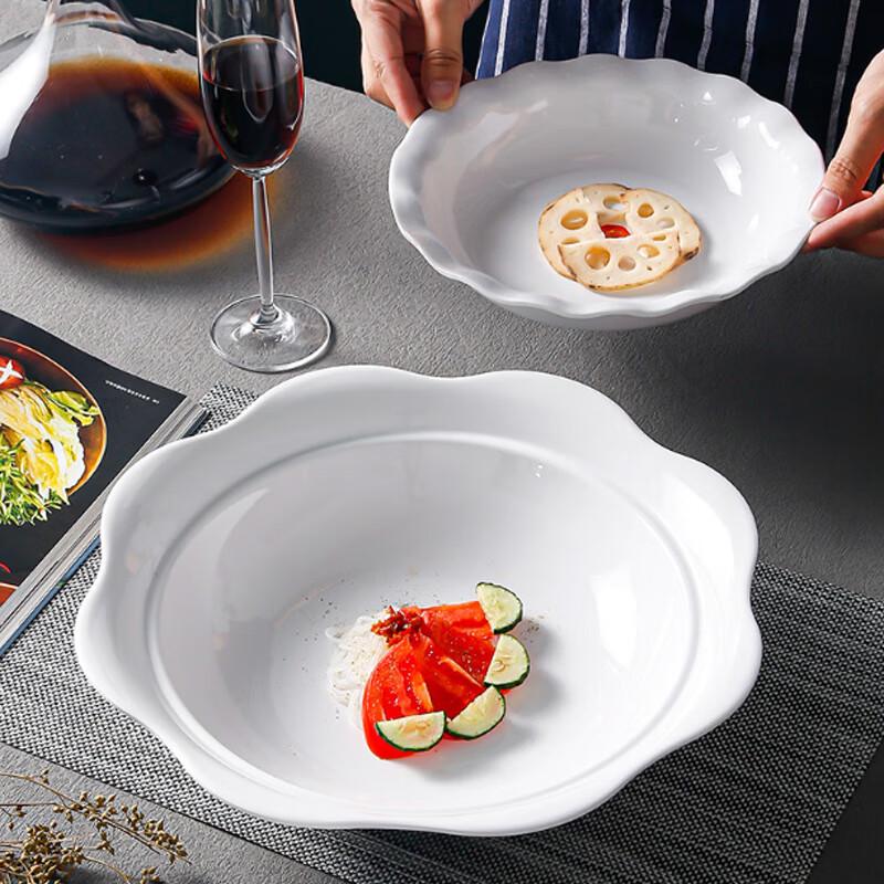 Jiubing Melamine White Deep Serving Bowl