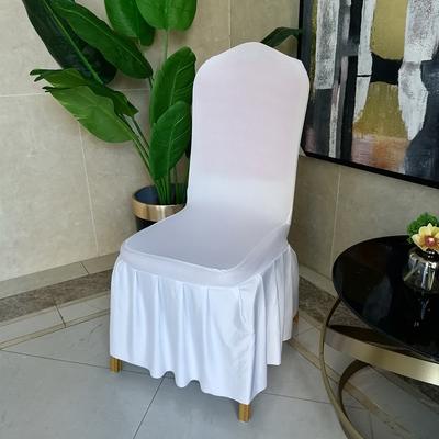 Jiaorui 1/10Pcs Sun Skirt Sundress Stretch White Chair Cover For Wedding Party Banquet Chair Decoration
