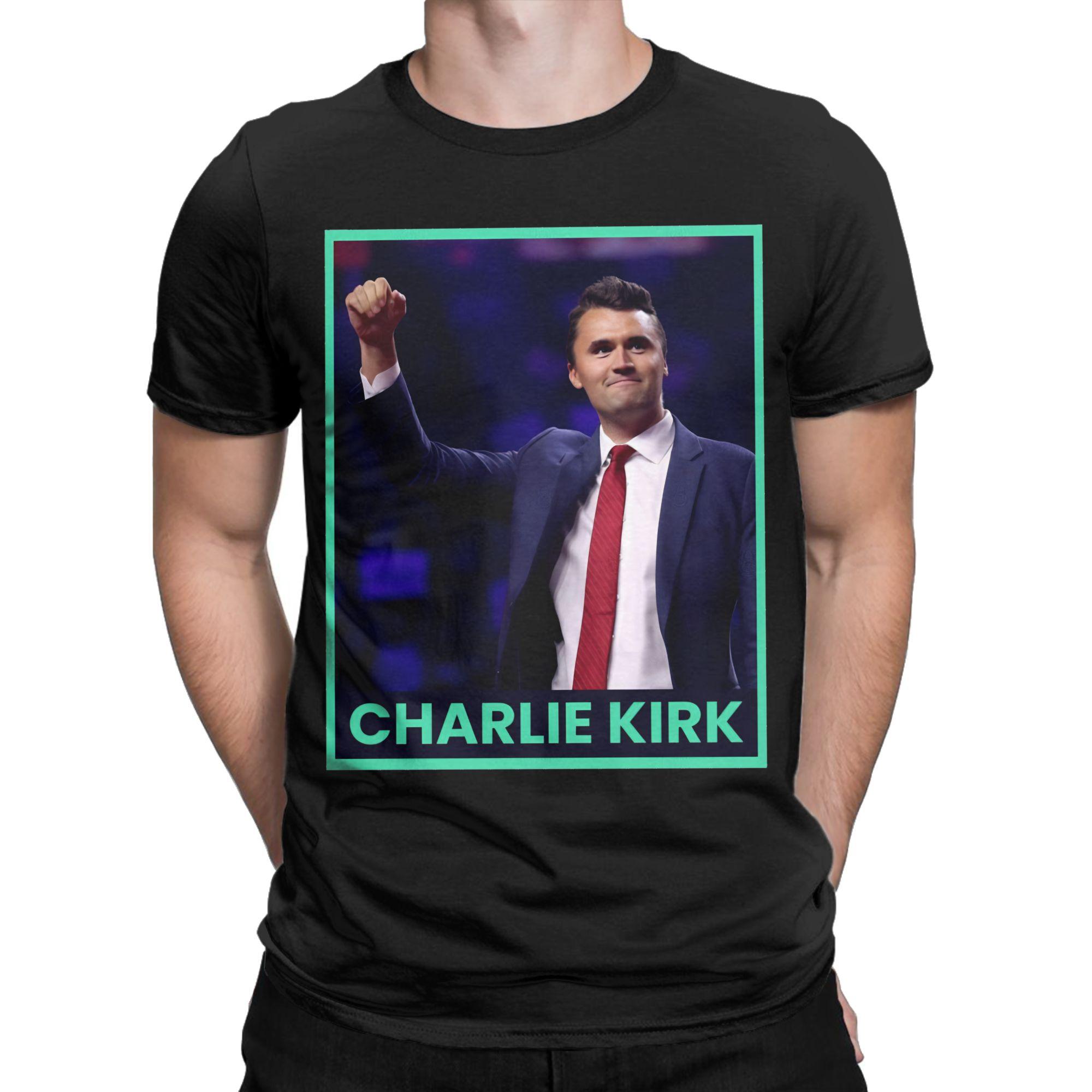 

Charlie Kirk He Died T Shirts Men Cotton Hipster T-Shirts Round Neck Tees Short Sleeve Clothes New Arrival - Men s Summer Co... S разноцветный