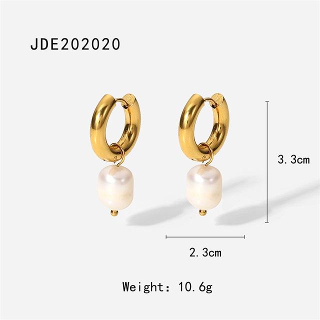 Stainless Steel Gold Plated Earrings Pearl Pendants Women's Earrings Trend Simple Pendant Earrings Party Jewelry 2025