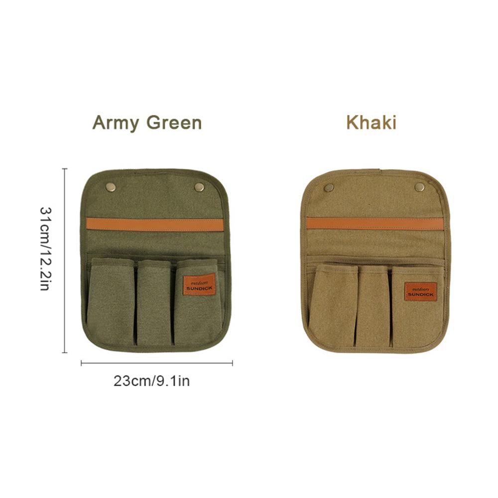 

Многокарманный стул Боковой висячий мешок Холст Подвесной органайзер рядом сумка для хранения для кемпинга