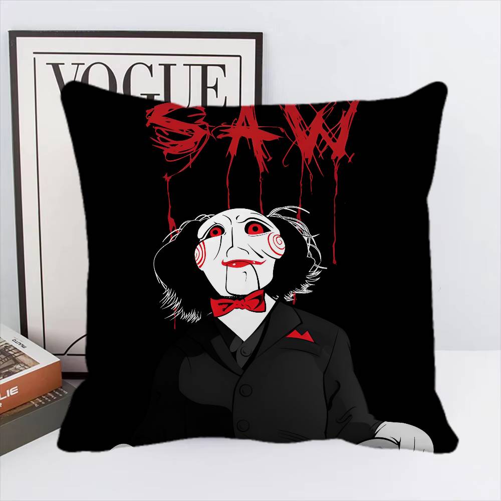 Canvas Printing Wall Art Saw Horror Movie Pillow Case Square Pillow Bedroom Sofa Leisure Comfort Cushion Home Decoration