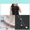 Summer Long Chain Jewelry For Women With Pearl Tassel Pendant And Geometric Design