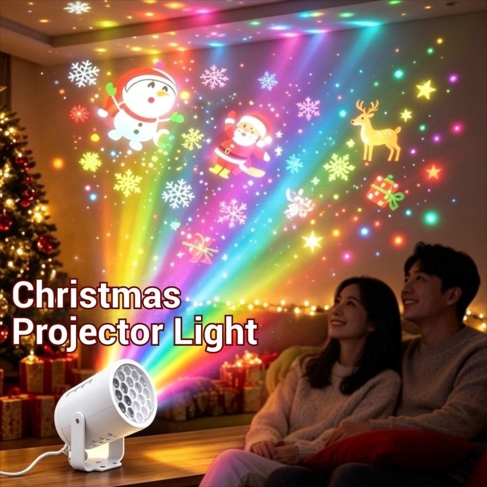 360 Grad drehbare Weihnachts-Projektorleuchte USB-betrieben Atmosphärenlampe Schlafzimmer