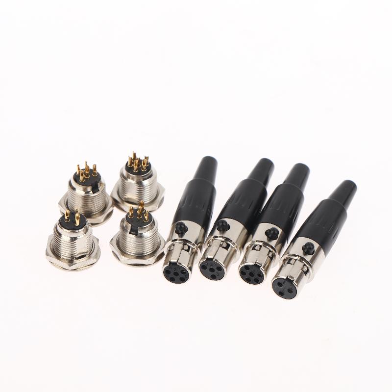 1Pcs Small XLR Audio Straight Connector Mini XLR 3/4/5/6 Pin Female / Male Plug Male Socket For Microphone Cable