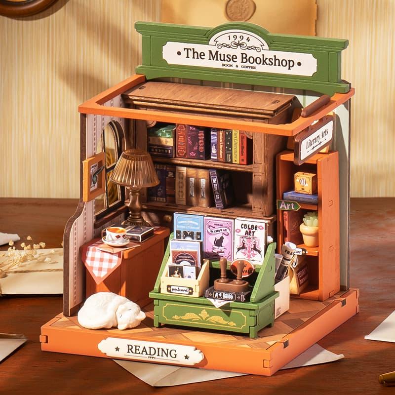 ROBOTIME Rolife 3D Puzzles The Muse Bookshop DIY Miniature House DS040