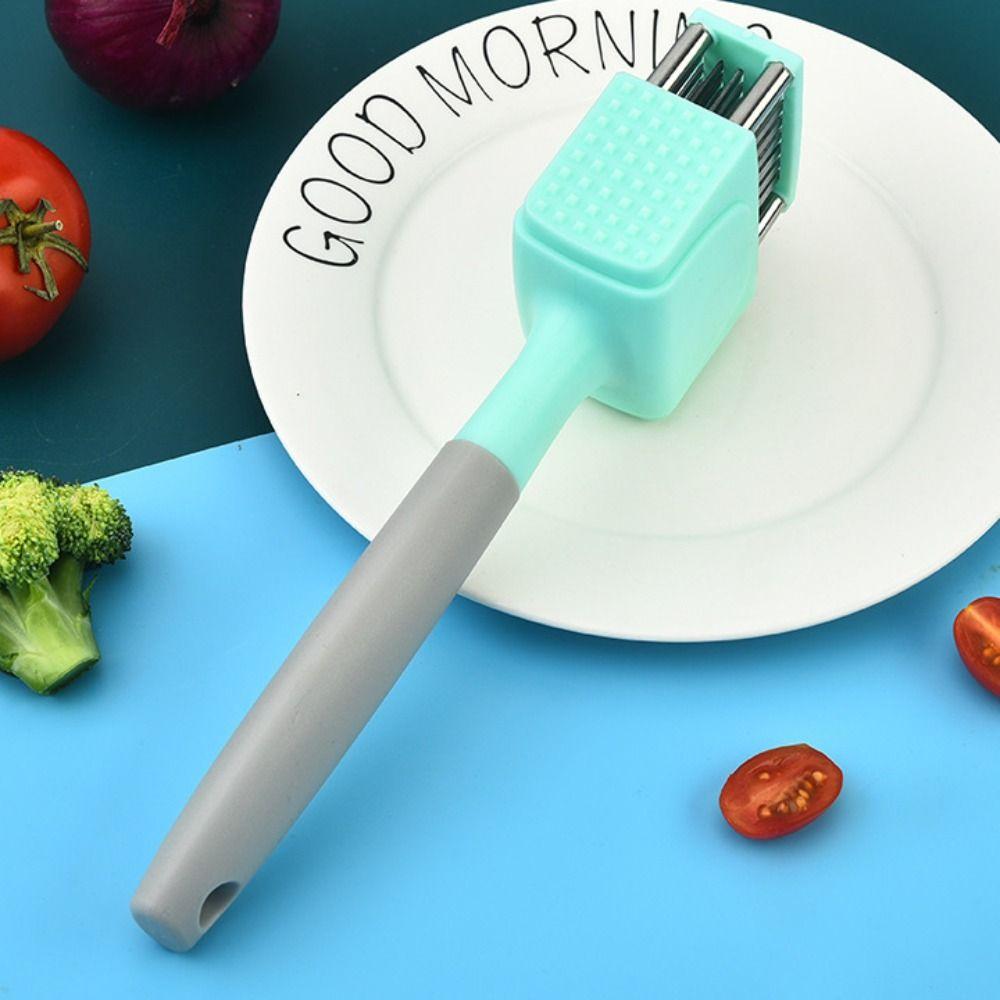 Durable 2 In 1 Meat Tenderizer Square Head Sharp Meat Hammer Professional Stainless Steel Needle Steak Tenderizer Poultry