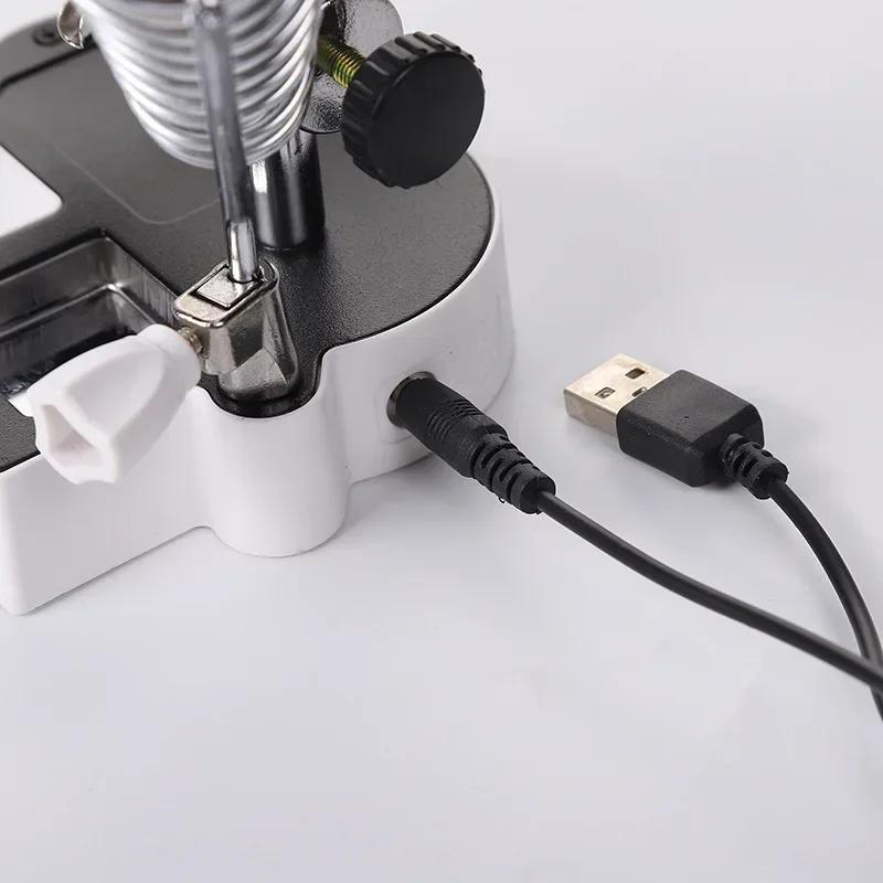 4.5x 11x Welding Auxiliary Clip Magnifier Helping Hands Soldering Magnifying Glass With Led Lights For Repair Work