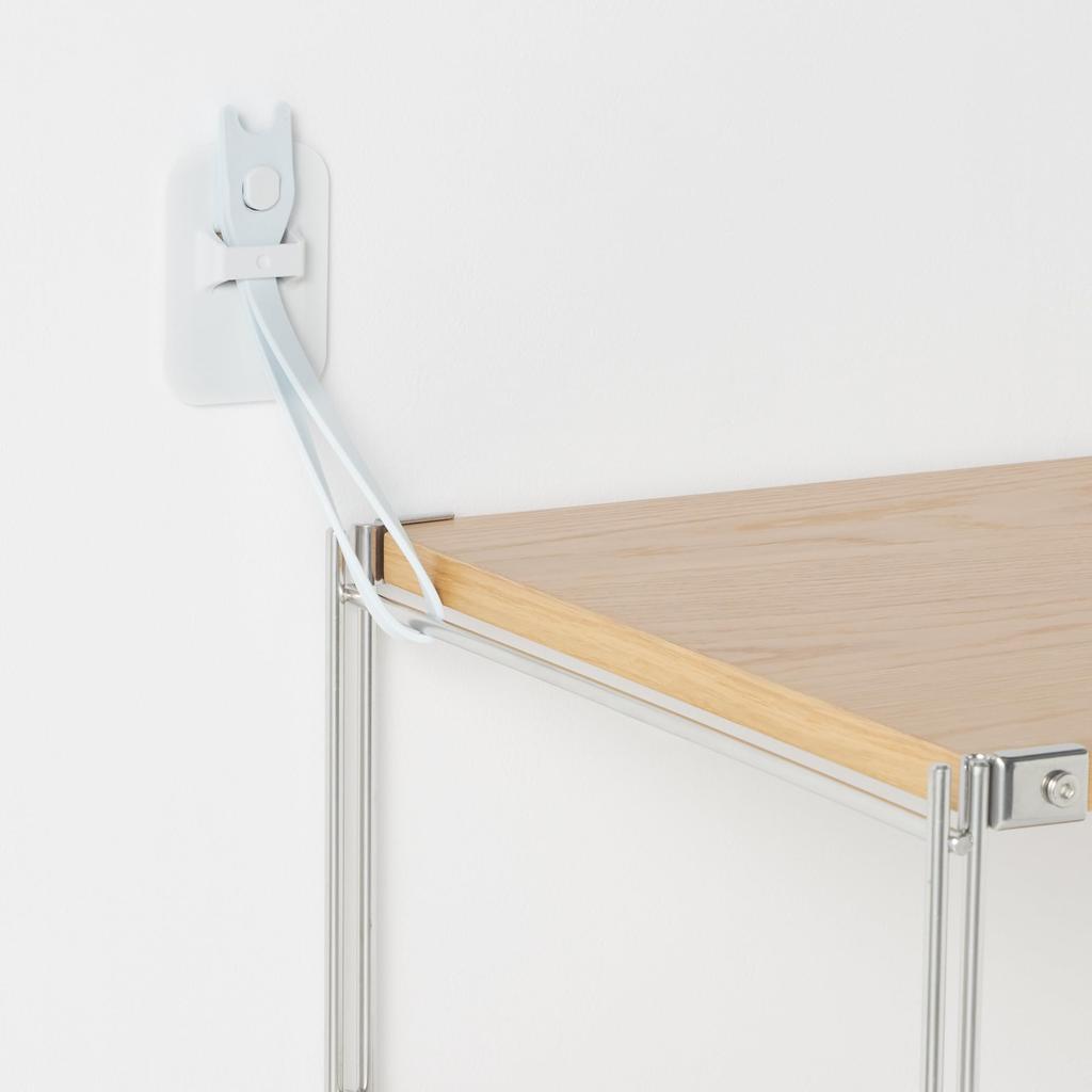 MUJI Furniture Prevention KE2S8A3A Tip-over Device, White/Grey,