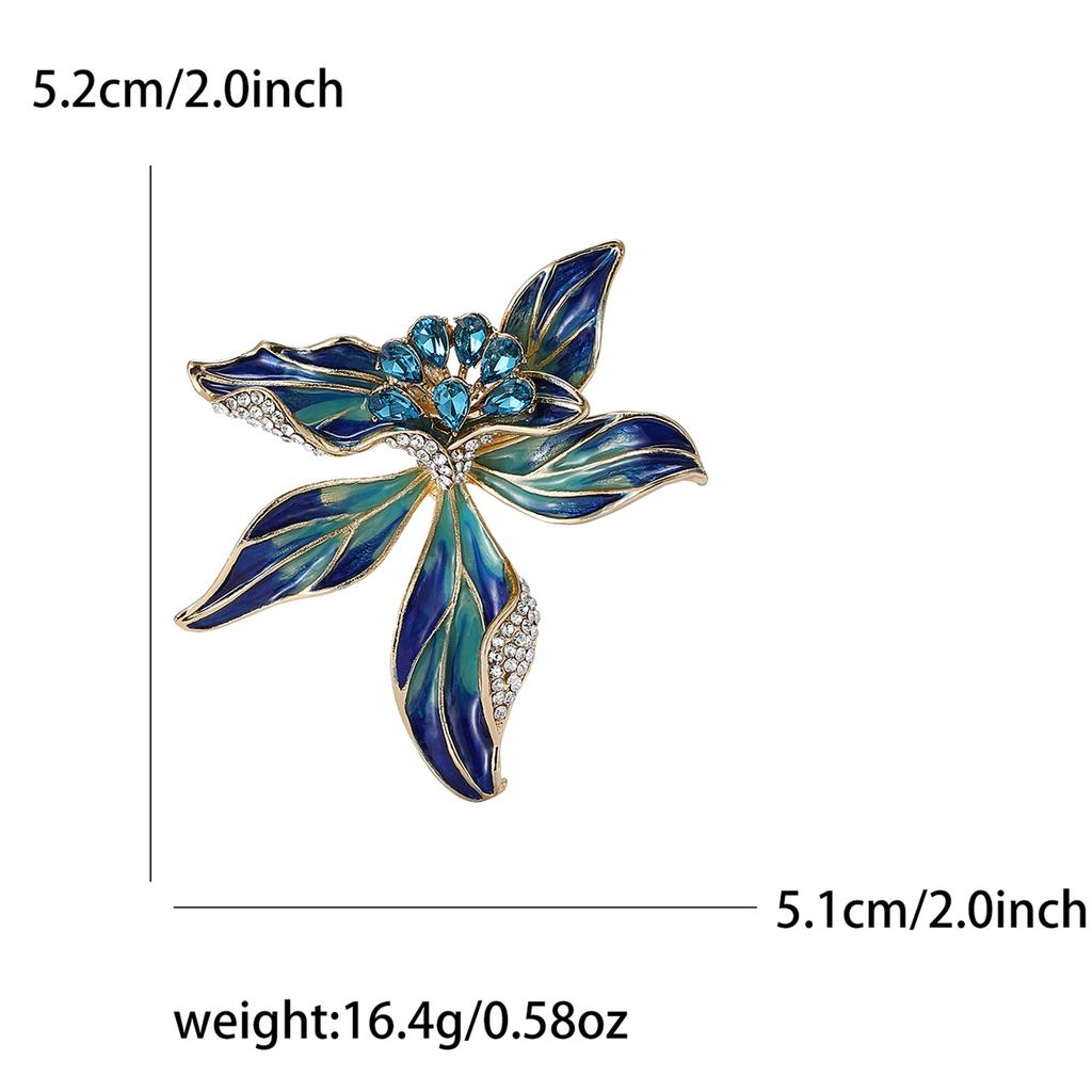 Atmospheric Alloy Enamel Iris Brooch Fashion Temperament Women'S Suit Coat Corsage Jewelry Pin