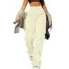 Women's Casual Lightweight Hiking Pants High Waist Beltless Straight Leg Loose 4 Pockets  Cargo Pants