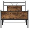 Bed Frame without Mattress Smoked Oak Finish 80 x 200 cm Engineered Wood