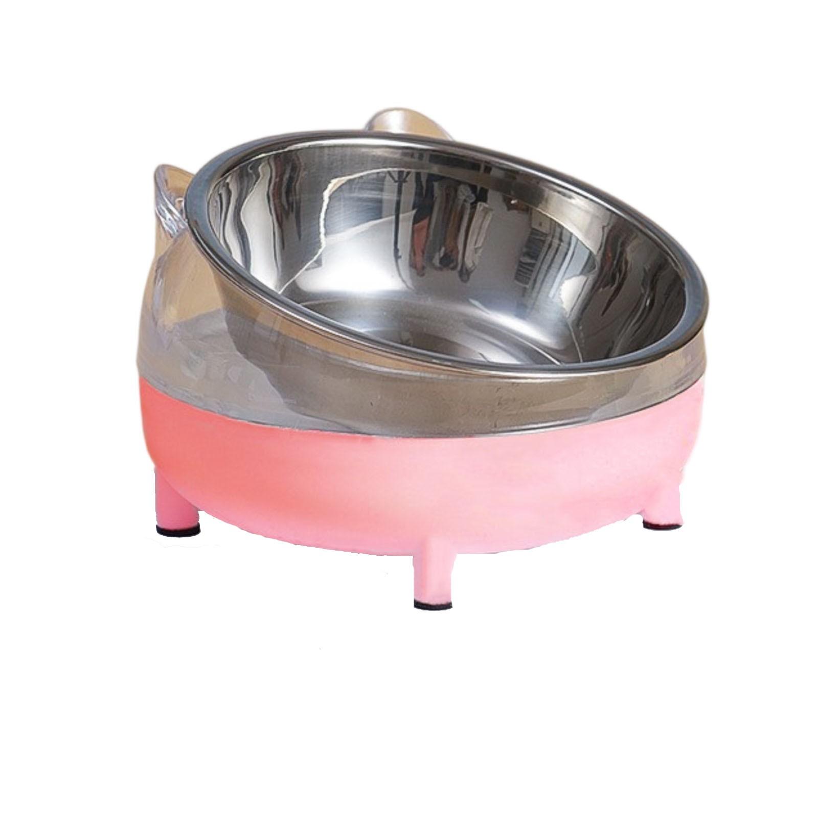 

Stainless Steel Bowl For Eating And Drinking One Size рожевий