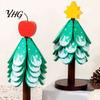 Natural Wood Heat Insulation Pad for Dishes Tree-Shaped Wooden Trivets with Storage Stand, Collapsible Resistant Decorative Tray Holiday Table