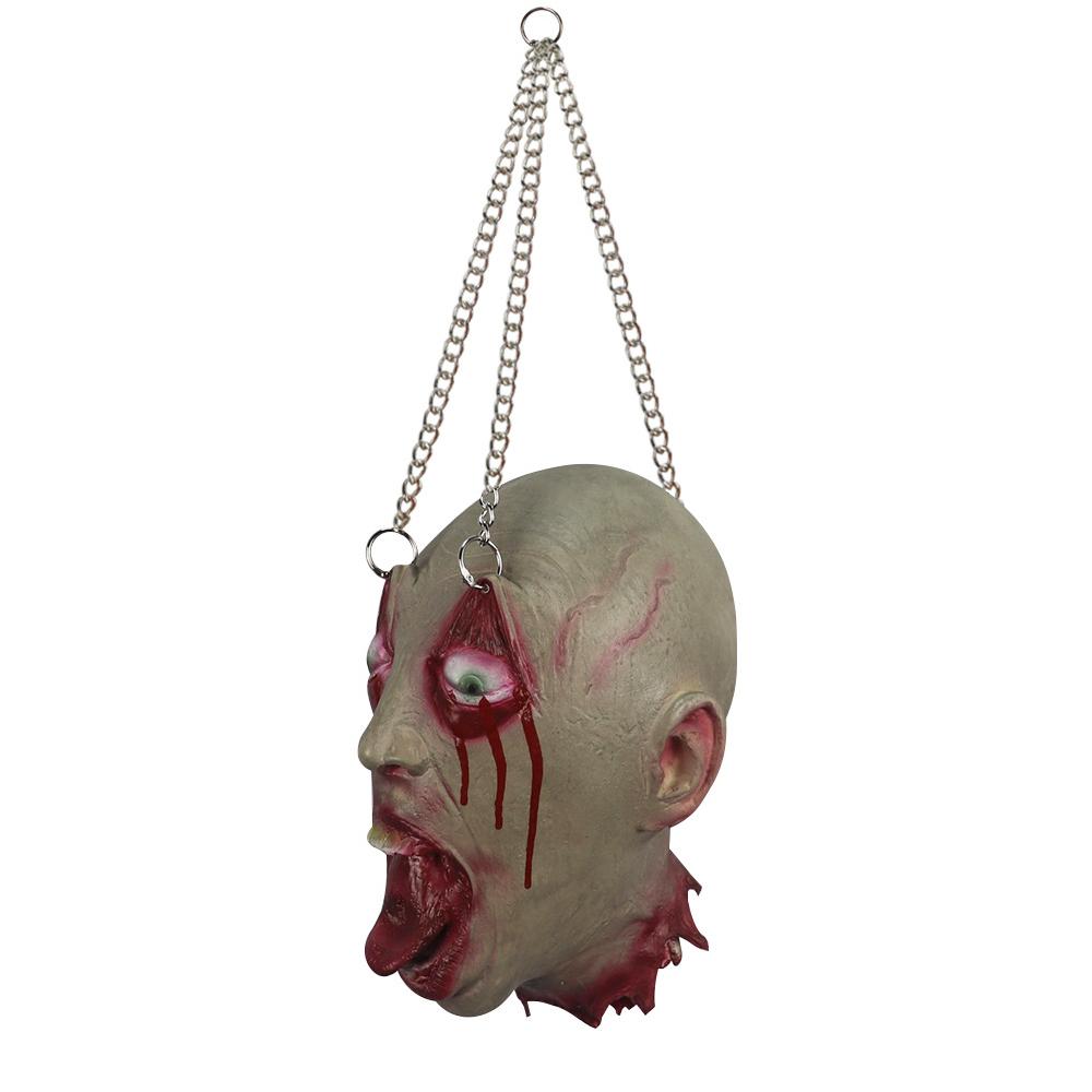 Chain Zombie Head Severed Cut Off Zombie Head For Halloween Party Props
