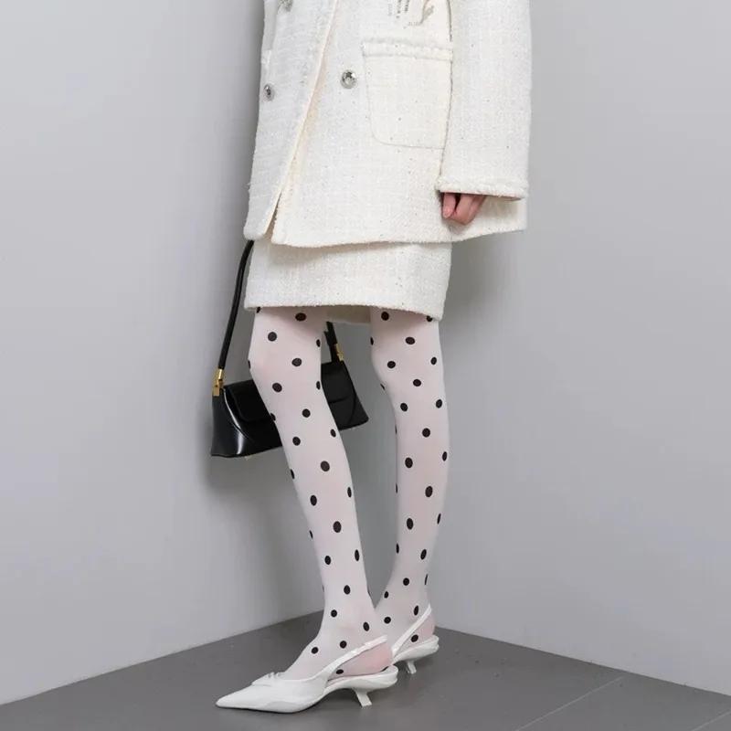 

Жіночі панчохи в стилі вінтаж Модні сексуальні колготки Весна Осінь Панчохи в горошок Супер еластичні низ Y2k Жіночі One Size