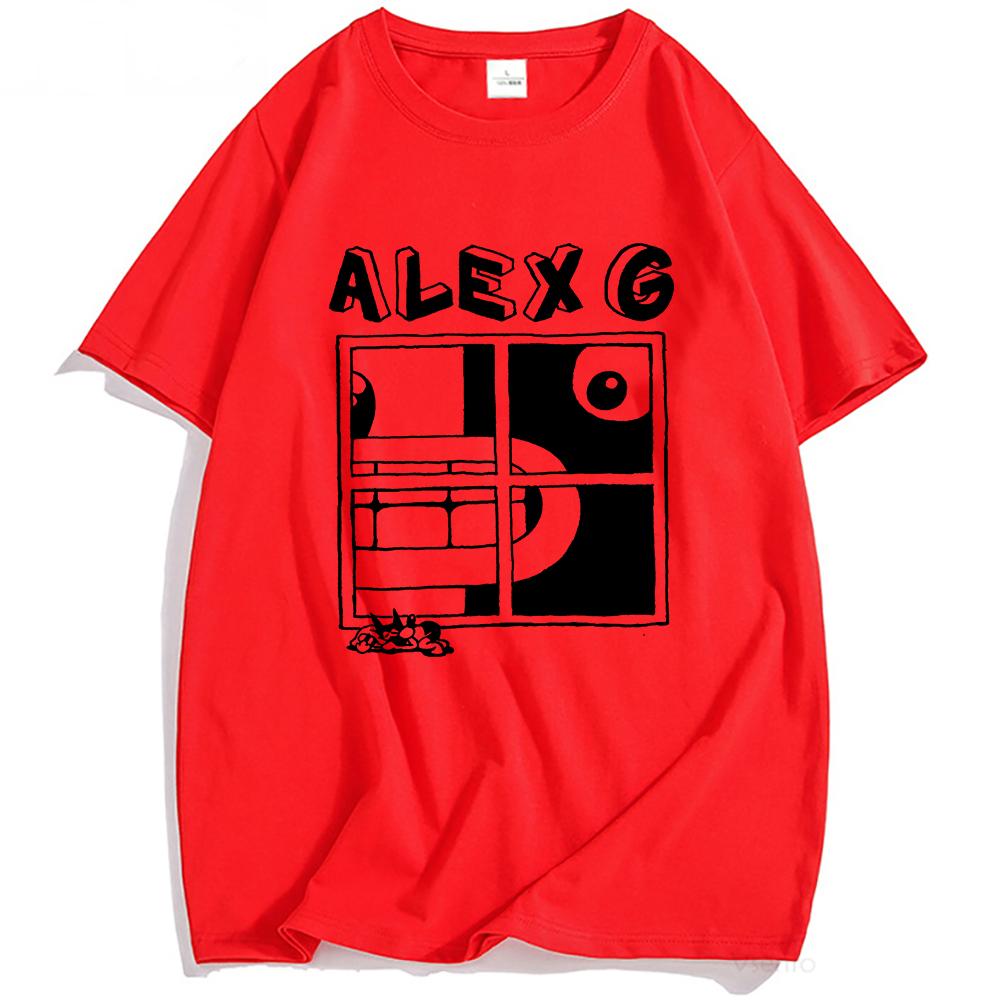 ALEX G Tričko s oknem Světlomety Album Potisk Trička Léto Krátký rukáv Volné Tričko O-výstřih Móda Pánské Dámské Oblečení