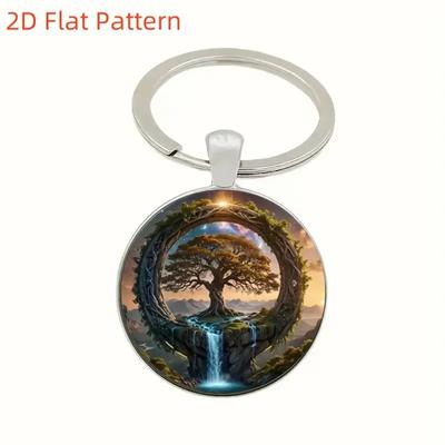 Fashion Alloy Keychain Pendant Round Metal Key Ring