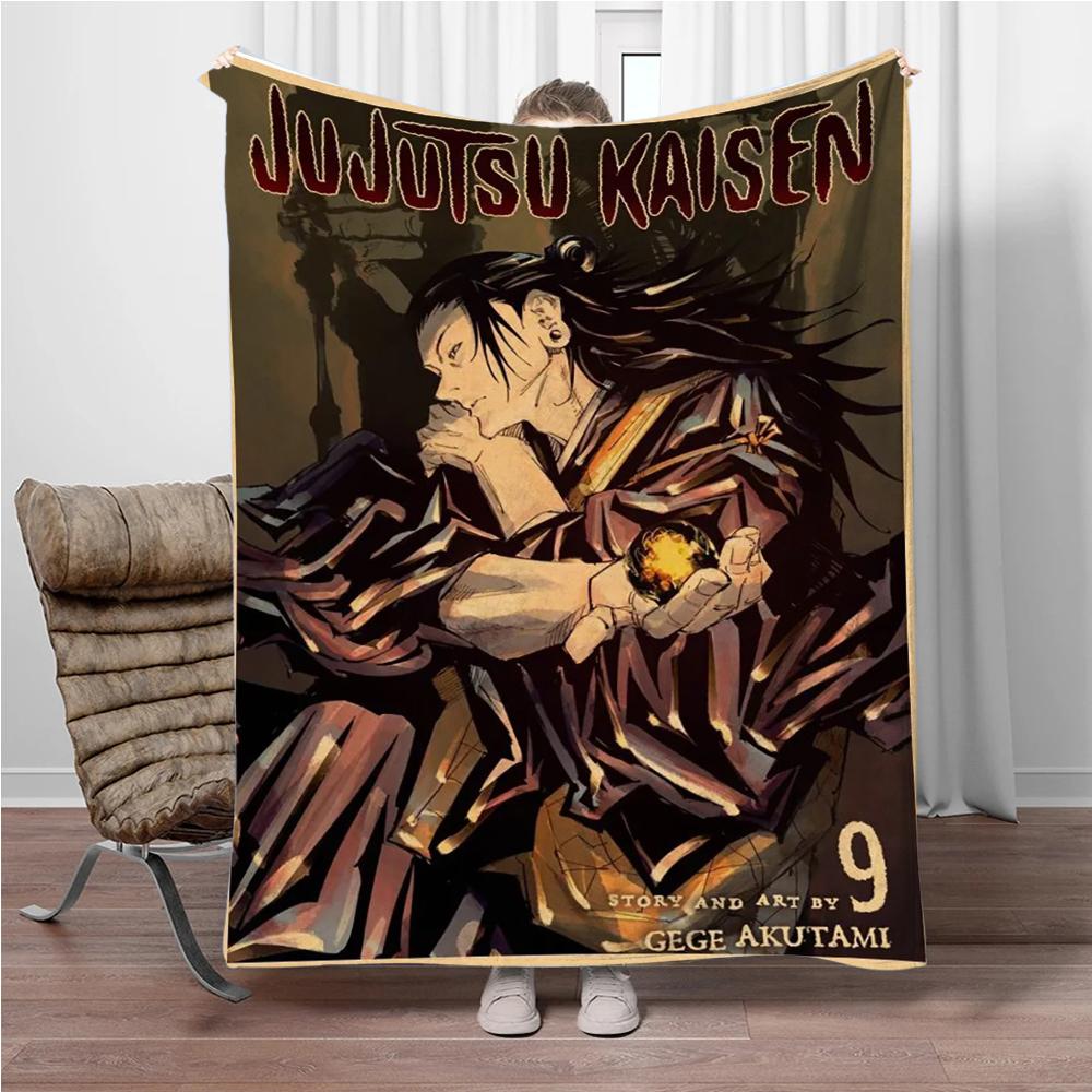 Vintage Anime J-Jujutsu-Kaisen Flannel Blankets Keep Warm Throw Blanket Comfortable Blanket for Picnic Beds Sofa Home Bedroom