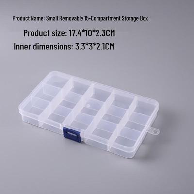 Transparente 15-Fächer-Angelbox für Köder, Schmuck und Zubehör