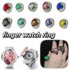 Punk Rings Jewelry Clock Oval Shape Finger Watch Ring Fashion Jewelry Roman Quartz Watch  Man