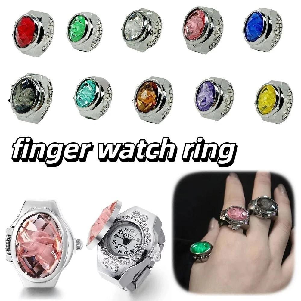Punk Rings Jewelry Clock Oval Shape Finger Watch Ring Fashion Jewelry Roman Quartz Watch Man