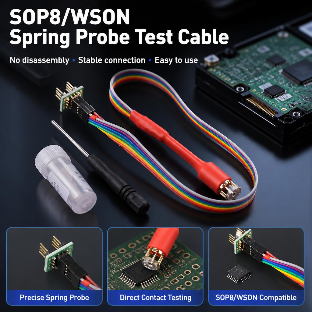 Mini Micro Spring Needle Probe Kit For SOP8‑150MIL WSON8 8X6 Chip No Desoldering Program Read Write For Laptop Desktop