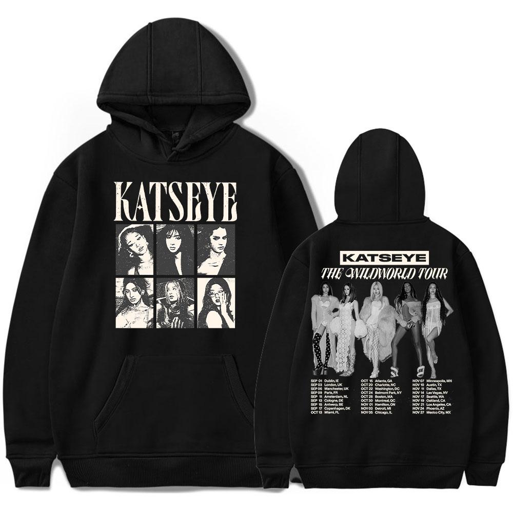 Katseye The Wildworld Tour 2026 Merch Hoodies Cosplay Women Men Fashion Long Sleeve Sweatshirts