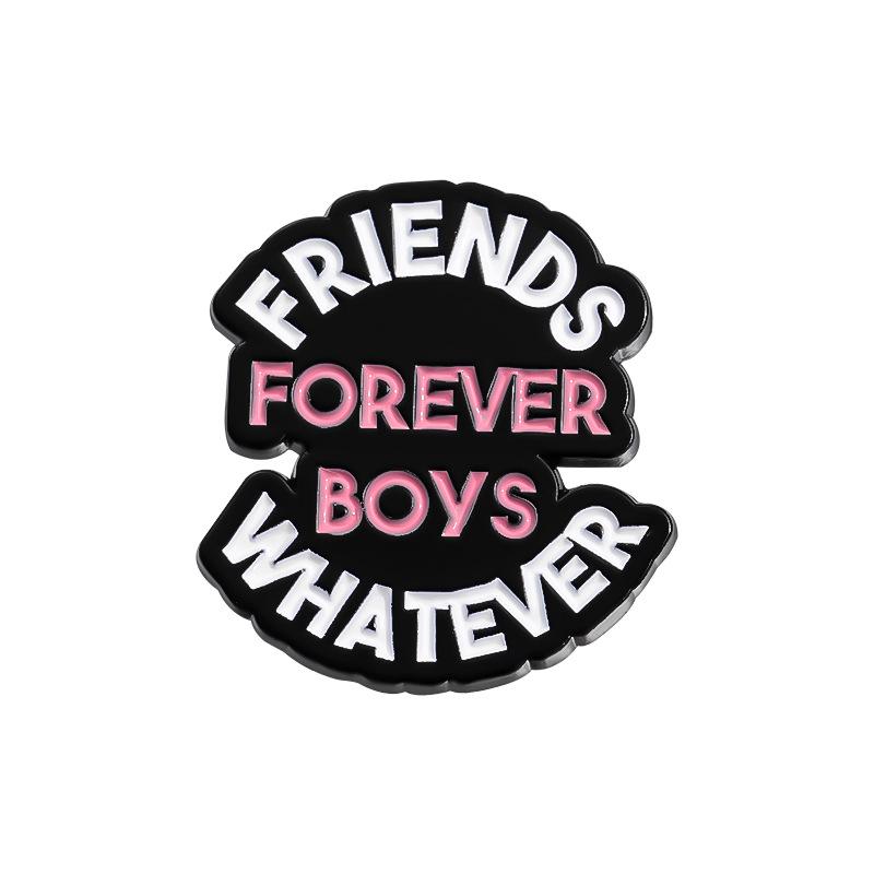 Niedliches tierförmiges Metallabzeichen-Set mit lustigen englischen Buchstaben