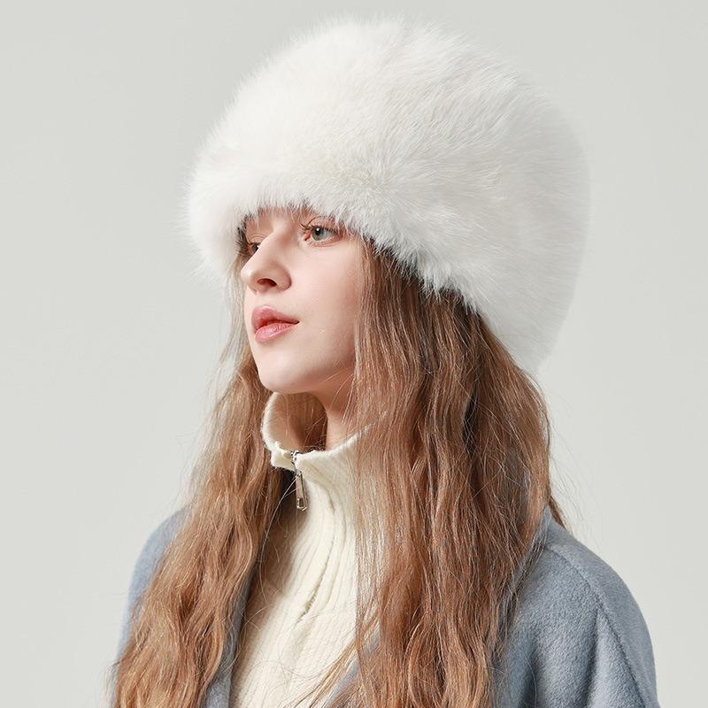Autumn and Winter Fluffy Basin Hat Versatile Velvet Warm and Cold-proof Big Head Circumference Thickened and Small Plush Bucket Hat