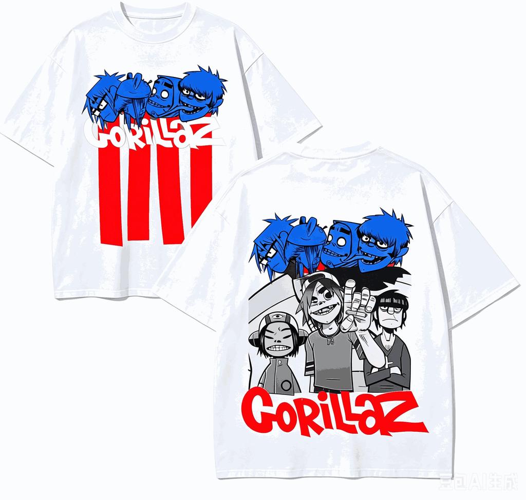 Gorillaz Gift T-shirt Men Women Harajuku Oversized Unisex Short Sleeve Streetwear High Quality Couples Hot Product Comfortable