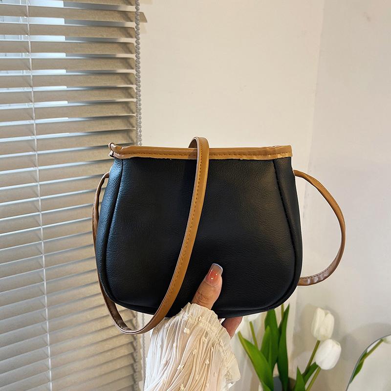 Women'S Bag Trend Large Capacity Pu Leather Portable Cross Body Bucket Bag Single Shoulder Bag Crossbody Bag