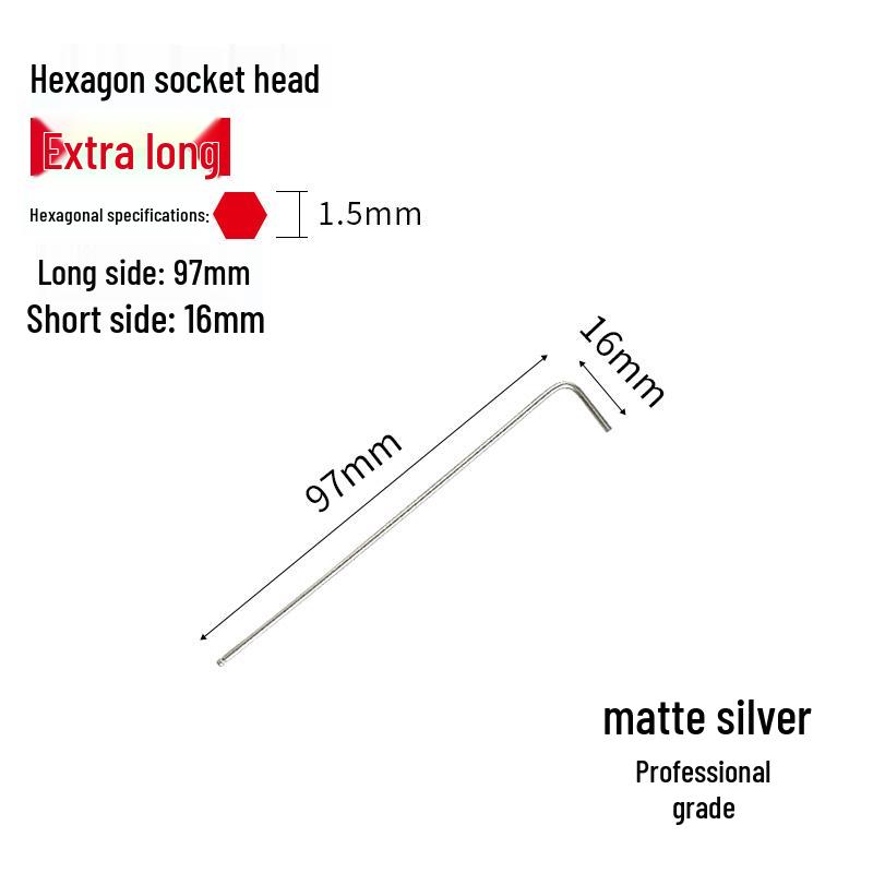 S2 Extended Ball Head Hex Key Wrench, High Strength Hardened 5mm/4mm Hexagonal Tool