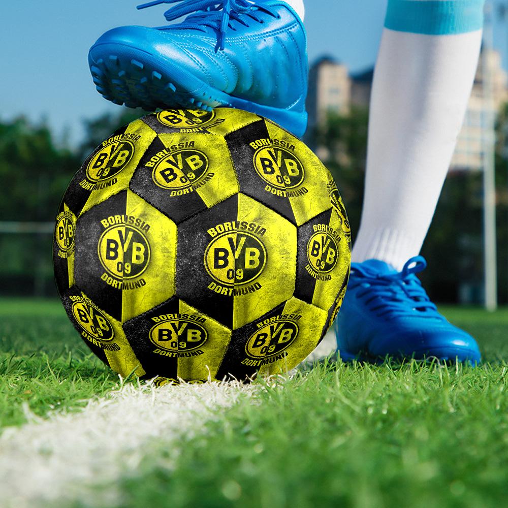 Pallone da Calcetto Indoor Borussia Dortmund Taglia 5 Colorato Per Tutte le Età Cucito a Macchina PVC Pronto per la Competizione Resistente Alto Rimbalzo