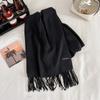 Green winter new solid color imitation cashmere scarf versatile gift men's and women's shawl tide