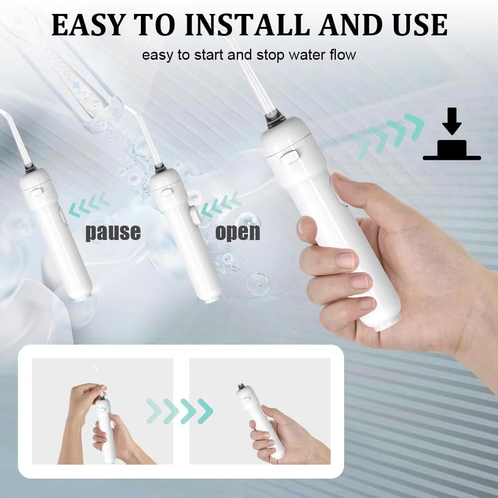 Hydropulseur 900mL Irrigateur Buccal avec 6 Embouts et 10 Niveaux de Pression, Soin Dentaire Portable pour la Famille, Nettoyeur de Dents Sans Fil
