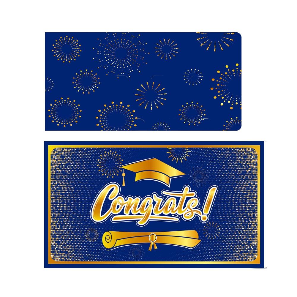 Paper Graduation Money Holder Best Wishes Gift Card Holder  High School Graduation синий