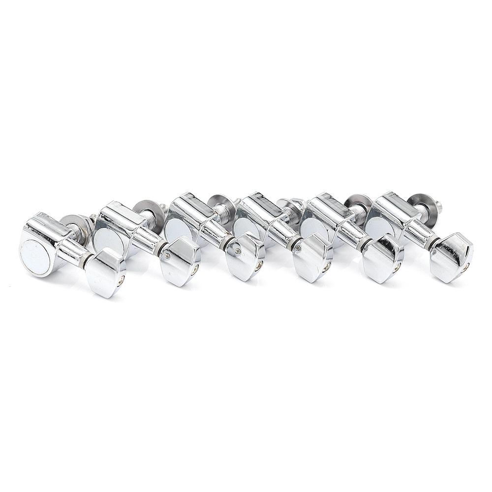 6Pcs Guitar Tuning Pegs Tuner Machine Heads Tuning Peg Machine Head No Mounting Holes Chrome-Gold-Black