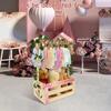 Wood Baby Shower Crate Closet Easy to Install Baby Wood Box Storage Solid Versatile Newborn Boy Girl Welcome Basket for Present