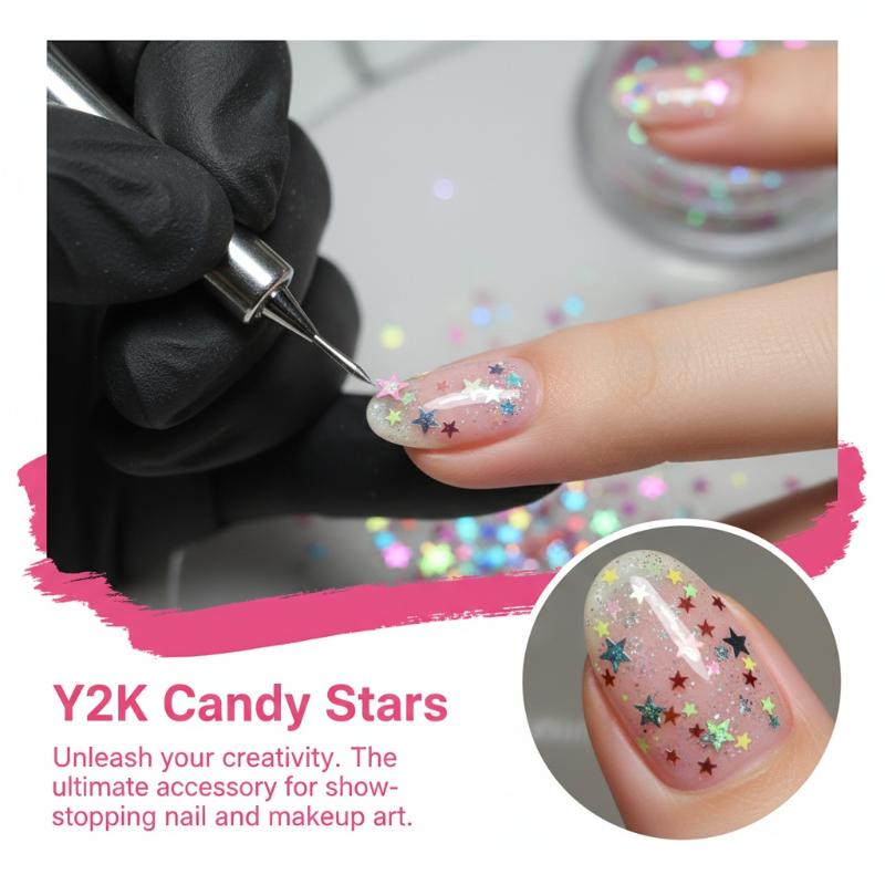 Decorazione Manicure 1 Scatola Paillettes a Stella Nail Art Glitter Colorati a Cinque Punte per Design Unghie Fai da Te