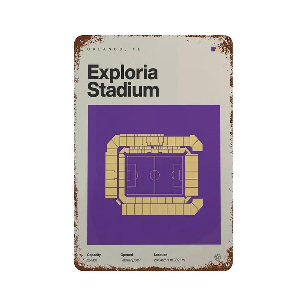 Vintage Metal Posters Signs Modern Famous Football Stadium Nordic Style Wall Art Poster for Living Bar