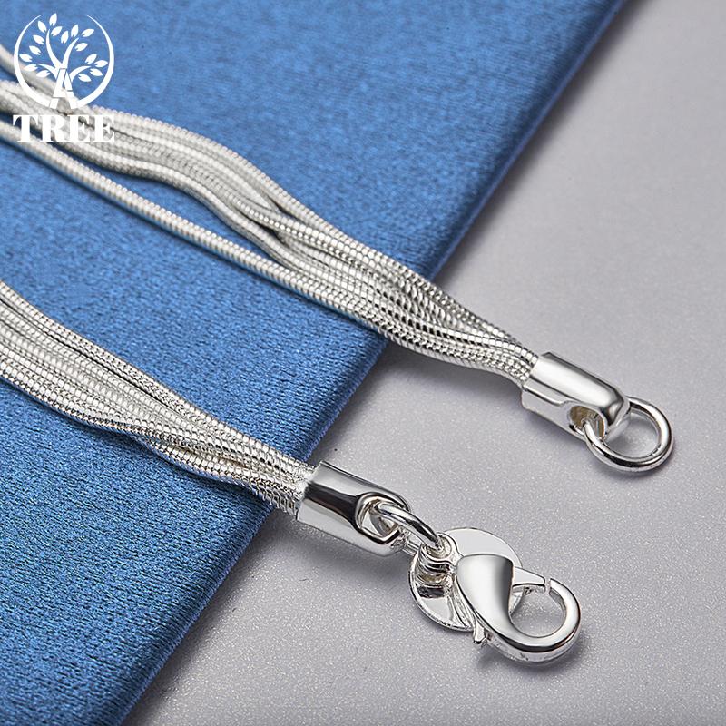 925 Sterling Silber Fünf solide Liebesherz Schlangenkette Armband Schmuck
