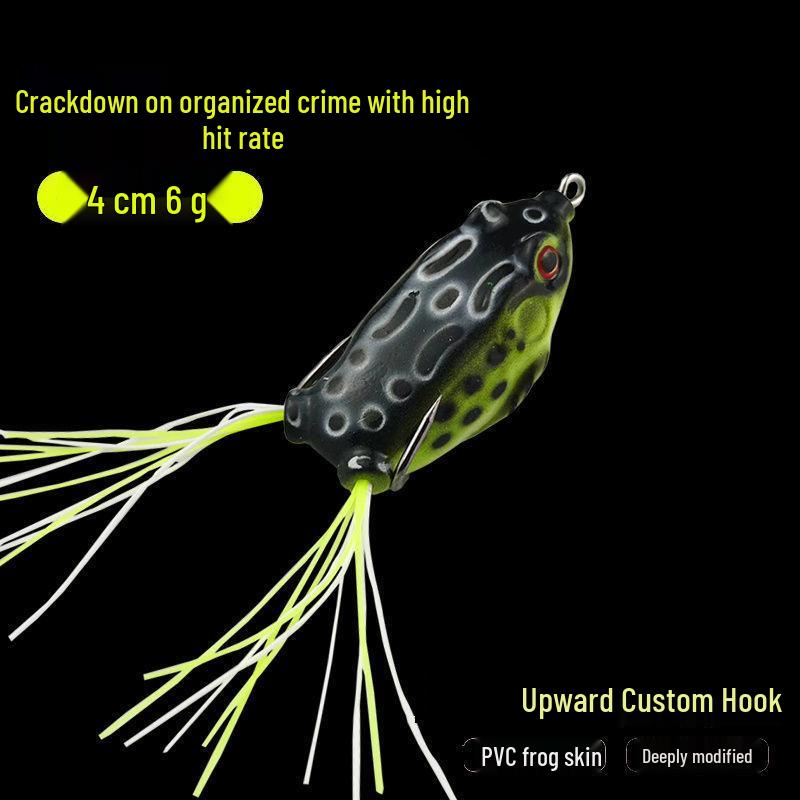 

Revised: Enhanced Black Thunder Frog Bionic Lure: Double Hook Barbed Bait with Whiskers for Long Casts Medium 5cm 9g